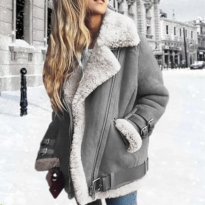 Natalie | Women’s Faux Fur Lined Moto Jacket