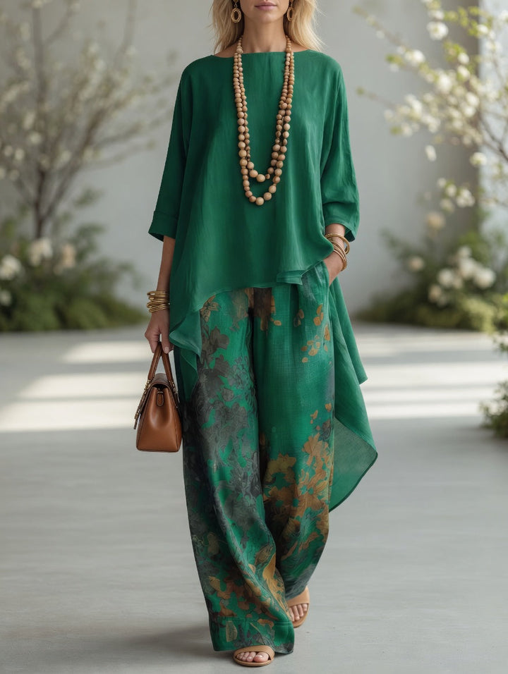 Sloane | Women's Two-Piece Tunic & Wide-Leg Pants Set