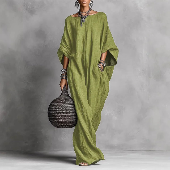 Women's Oversized Linen Maxi Dress