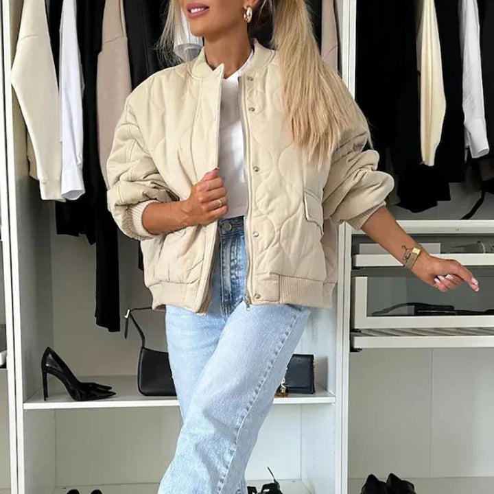 Women's quilted bomber jacket