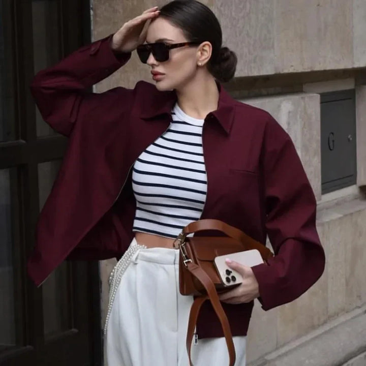 Emma | Women's Zip-Up Bomber Jacket