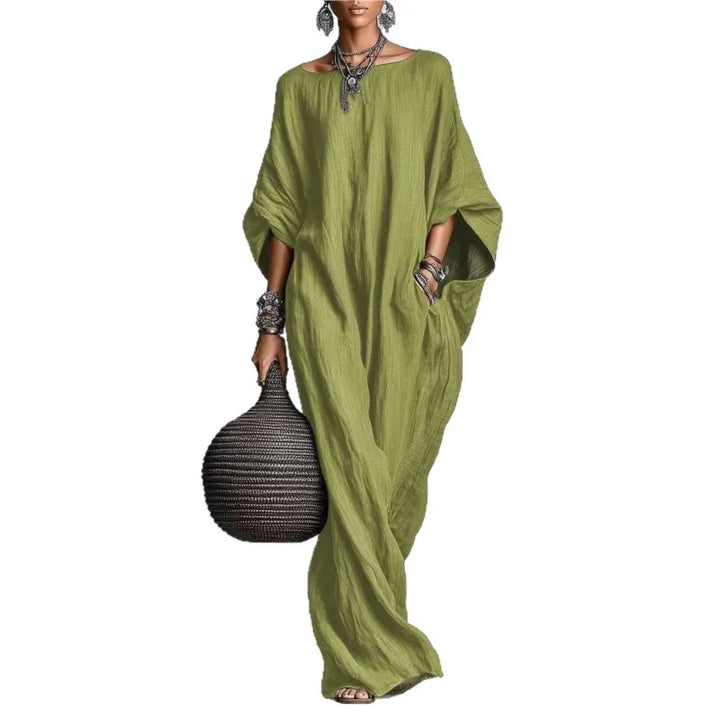 Women's Oversized Linen Maxi Dress