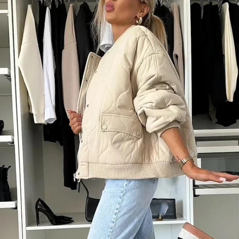 Women's quilted bomber jacket