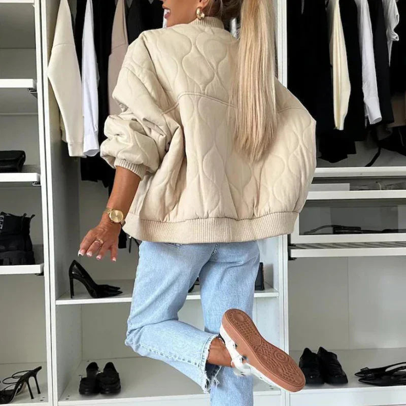 Women's quilted bomber jacket