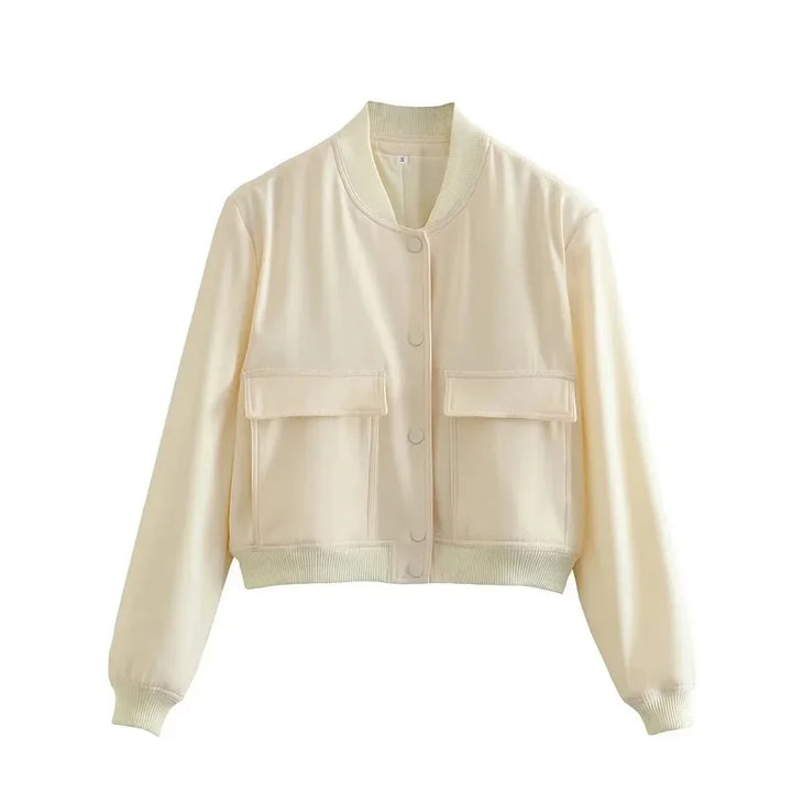 Women's minimalist bomber jacket