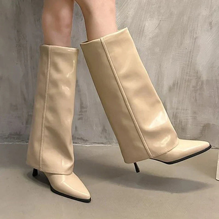 Women's glossy knee-high boots