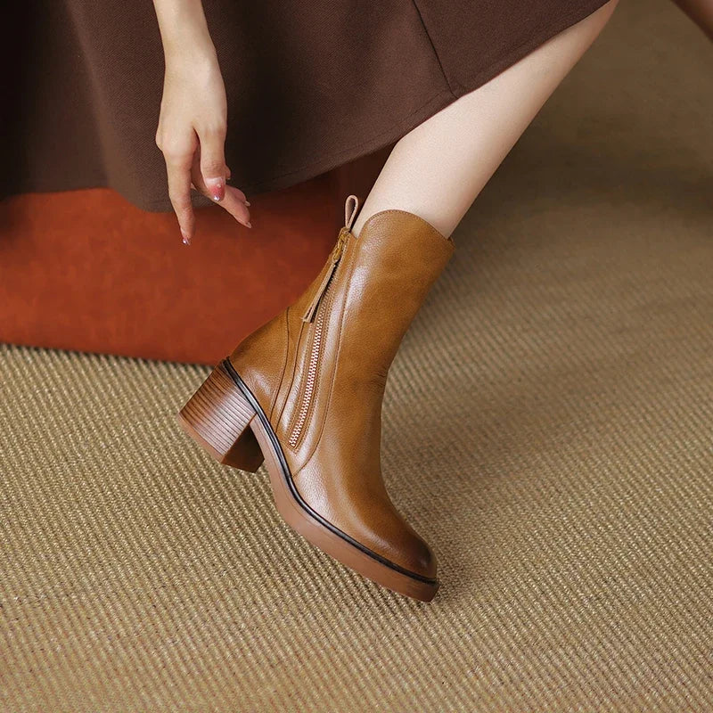Women's leather ankle boots