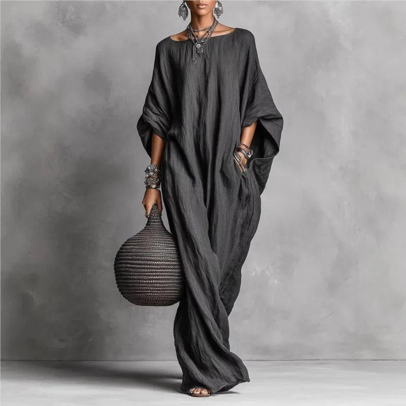 Women's Oversized Linen Maxi Dress
