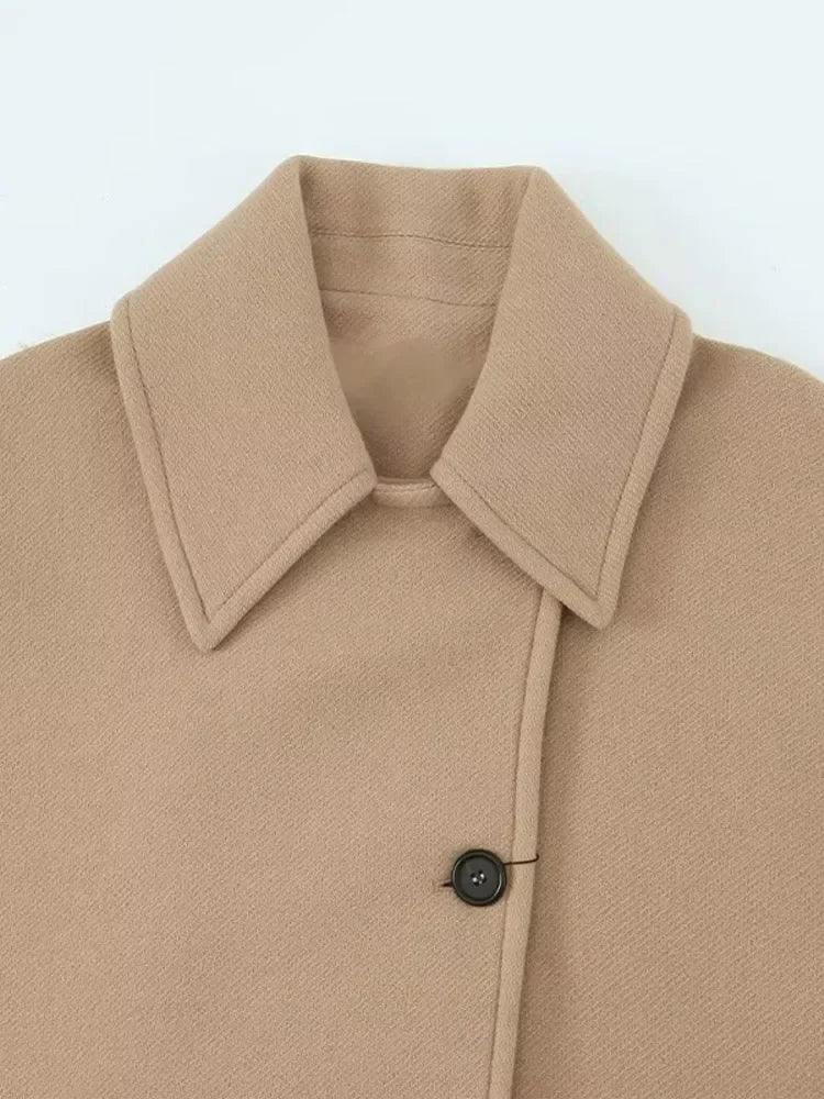Ivana | Solid color trench coat with lapel collar