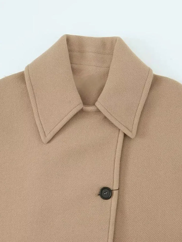Ivana | Solid color trench coat with lapel collar