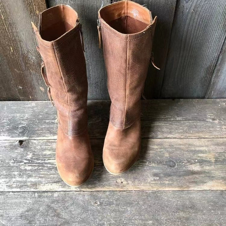 Marisol | Women's Leather Mid-Calf Zip Boots