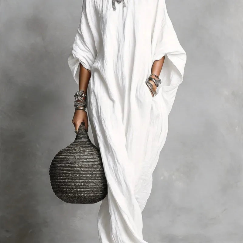 Women's Oversized Linen Maxi Dress