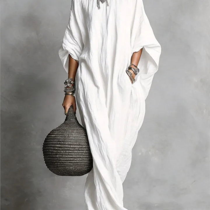 Women's Oversized Linen Maxi Dress