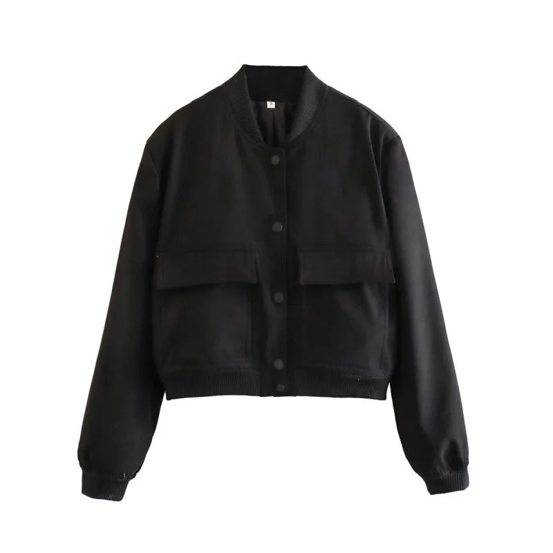 Clara | Women’s Casual Pocket Front Bomber Jacket