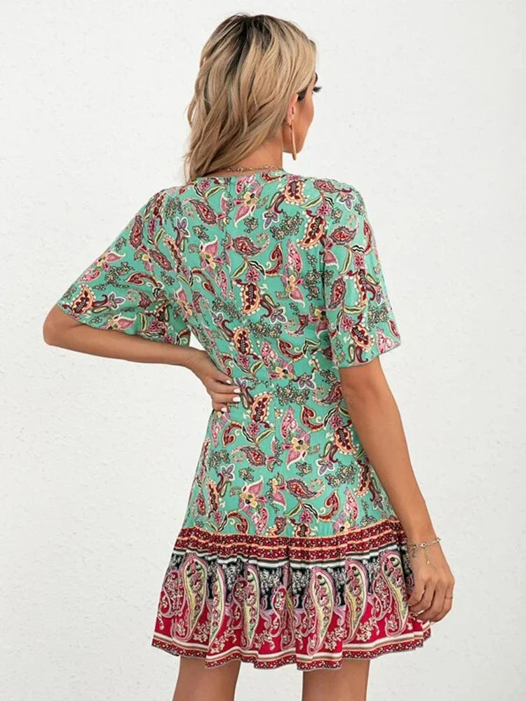 Sarah | Floral Tie-Front Dress