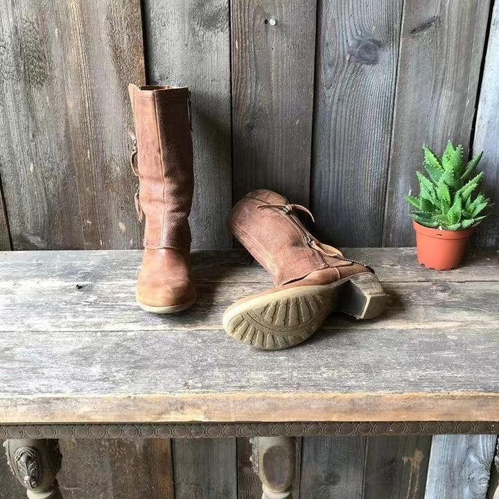 Marisol | Women's Leather Mid-Calf Zip Boots