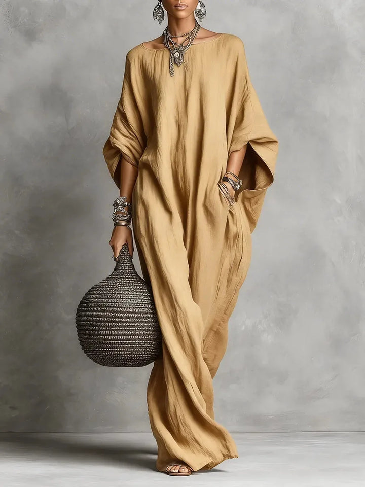Women's Oversized Linen Maxi Dress