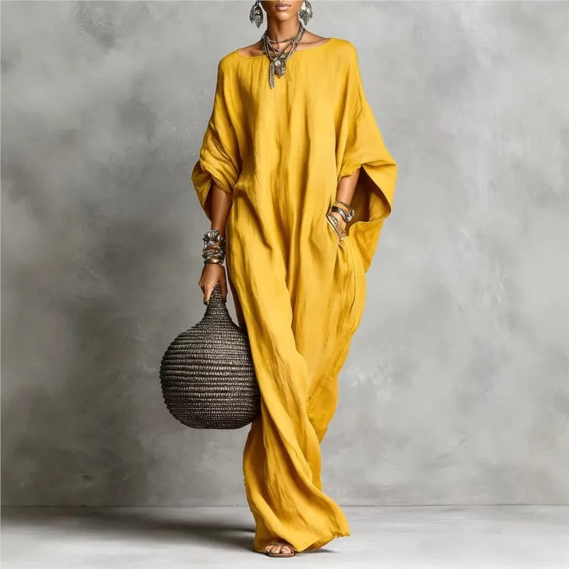 Women's Oversized Linen Maxi Dress