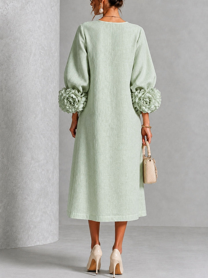 Sienna | Women's Floral-Cuff Midi Dress