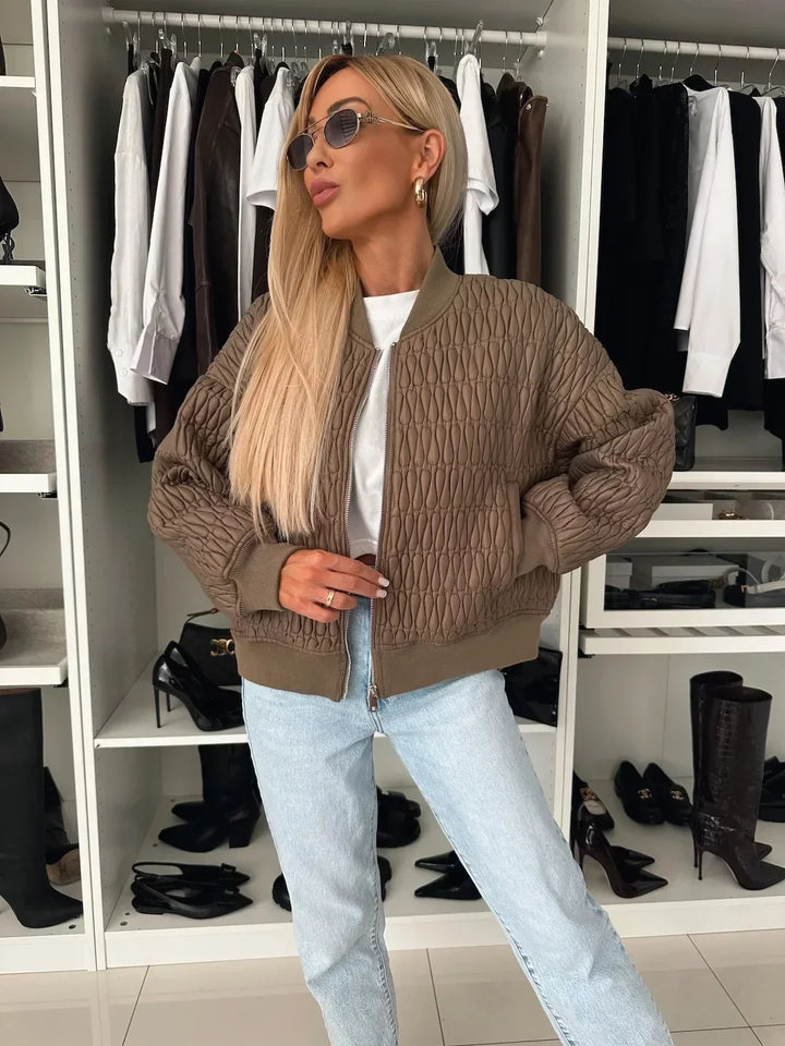 Hazel | Women’s Fashion Zip Front Quilted Jacket