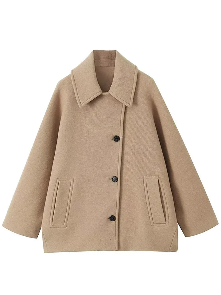 Ivana | Solid color trench coat with lapel collar