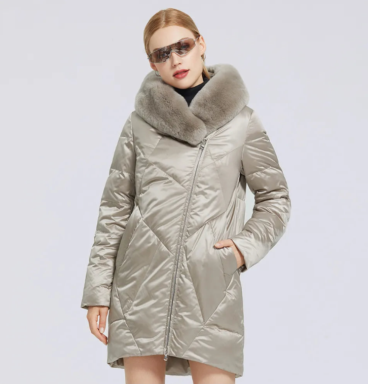 Lorena | Elegant and trendy quality coat with faux fur for women