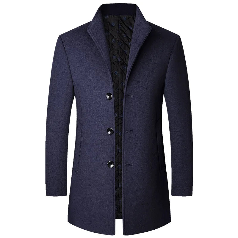 Mason | Men’s Sophisticated Long Overcoat With Buttons