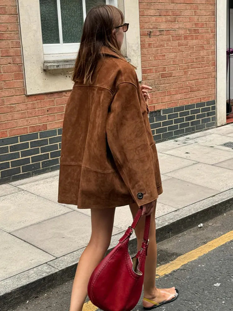 Solange | Retro coat for women with lapel collar
