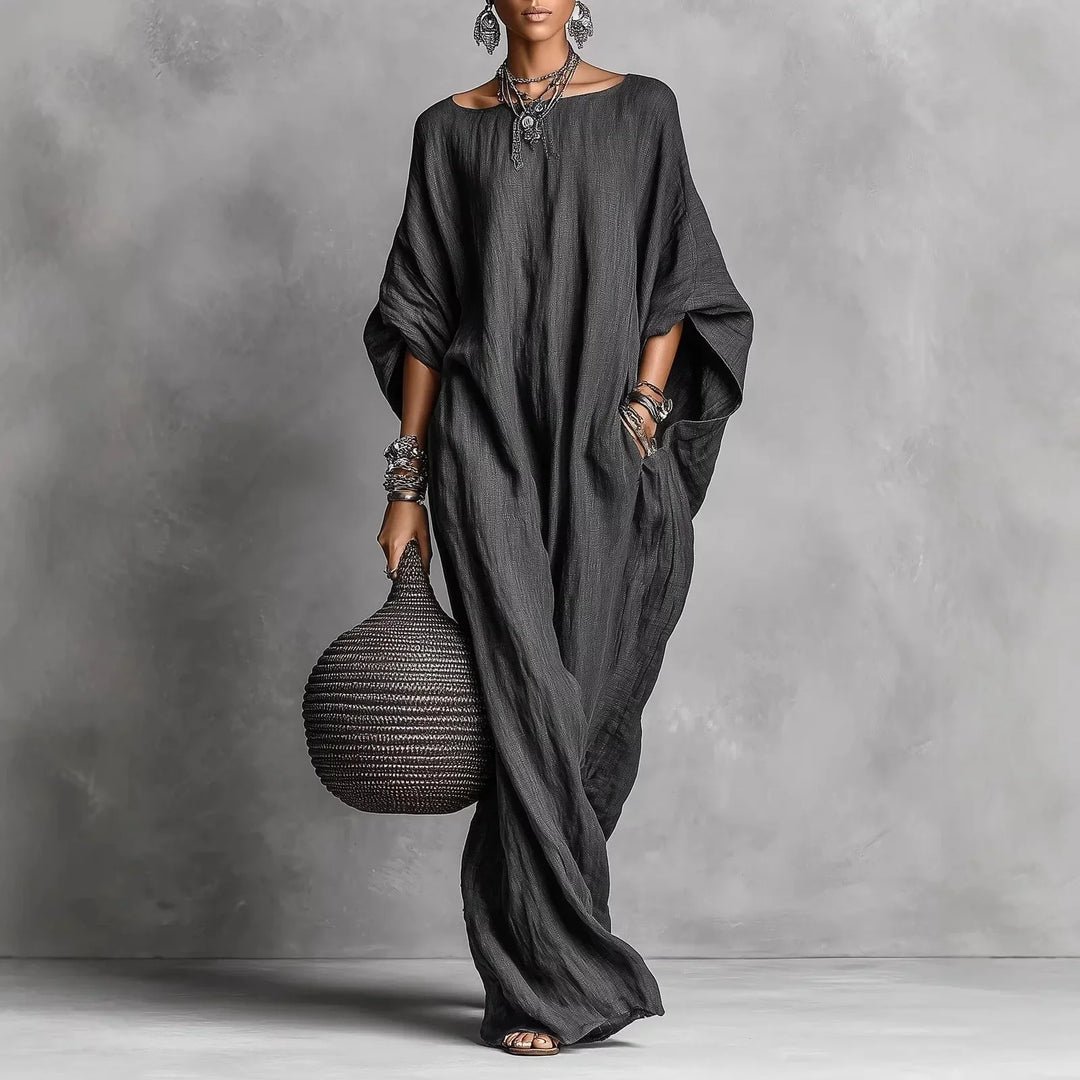 Women's Oversized Linen Maxi Dress