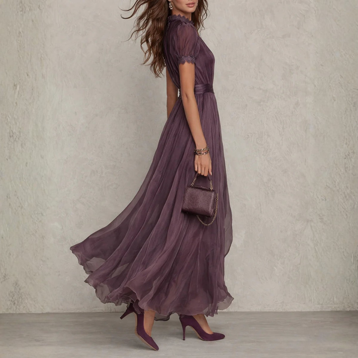 Women's Wedding Guest Flared A-Line Maxi Dress
