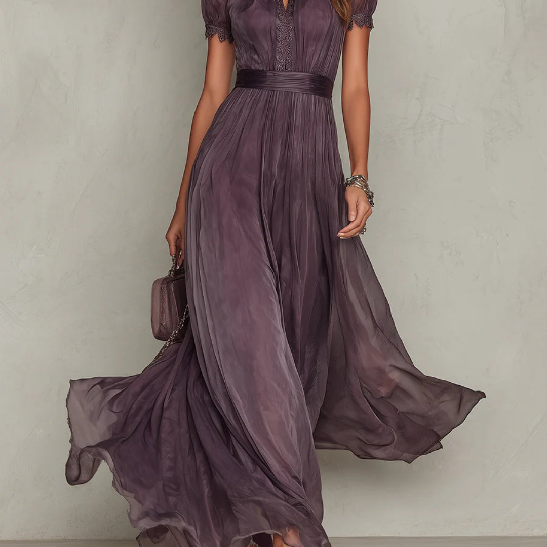 Women's Wedding Guest Flared A-Line Maxi Dress