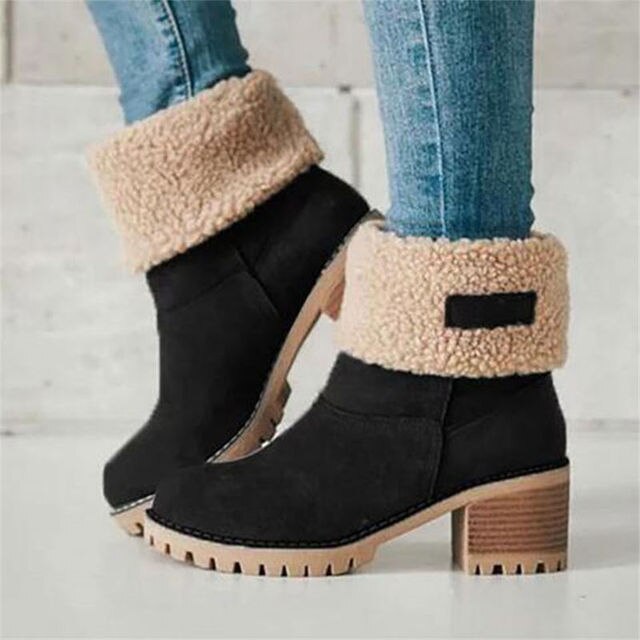 Women's mid-calf suede ankle boots