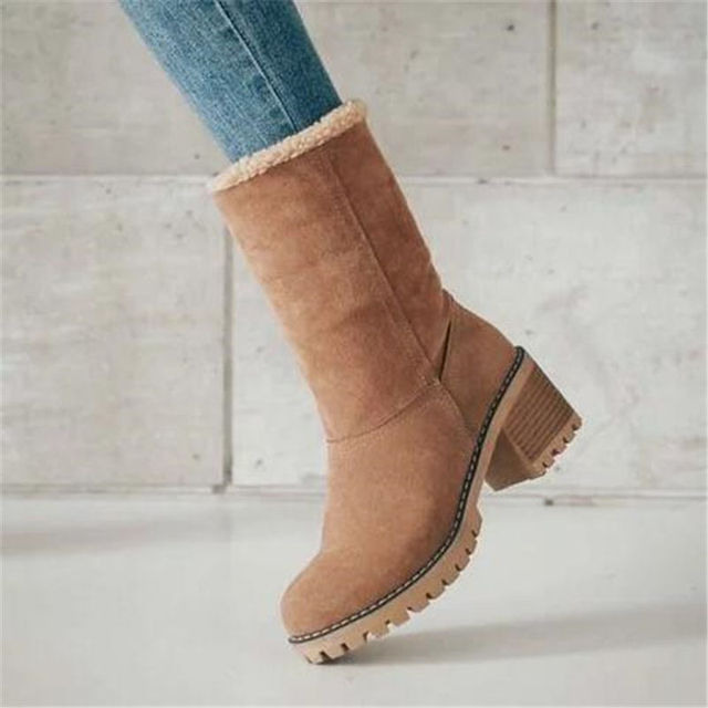 Women's mid-calf suede ankle boots
