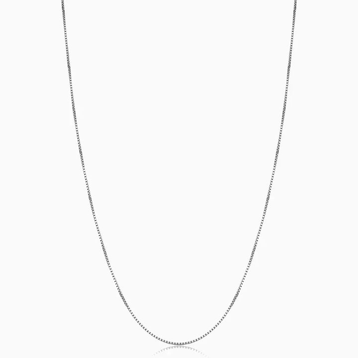 Bodega Box Necklace | White Gold