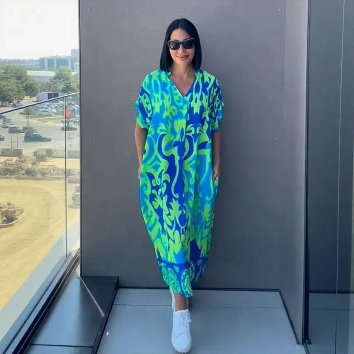 Oceania™ Dress in Viscose with a Loose Fit and Tropical Print