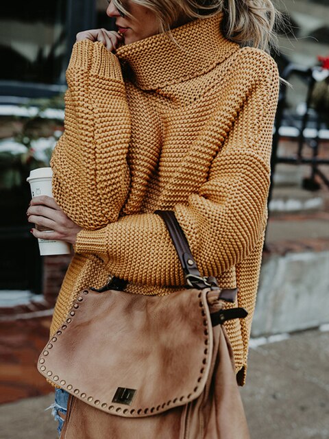 Women's knit turtleneck sweater