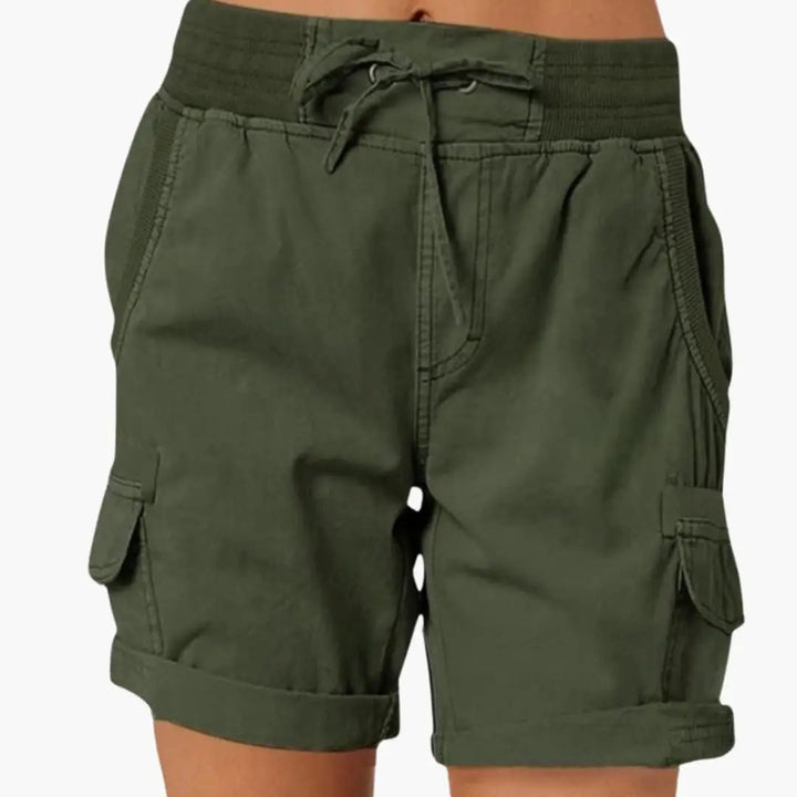 Women’s Cargo Shorts with Drawstring Waist and Pockets