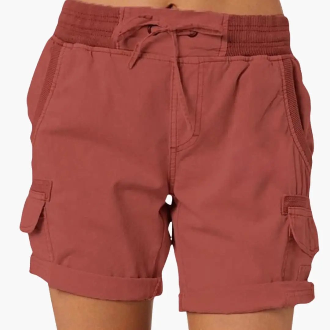 Women’s Cargo Shorts with Drawstring Waist and Pockets