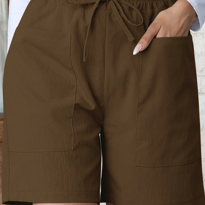 Women's High-Waisted Shorts with Wide Legs and Pockets