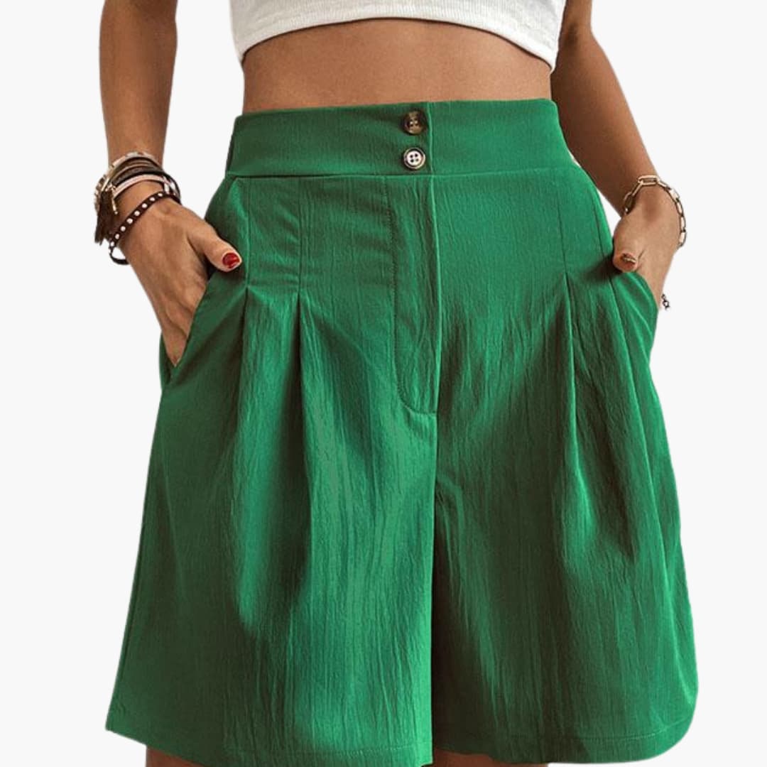Women's High-Rise Wide-Leg Shorts with Side Pockets