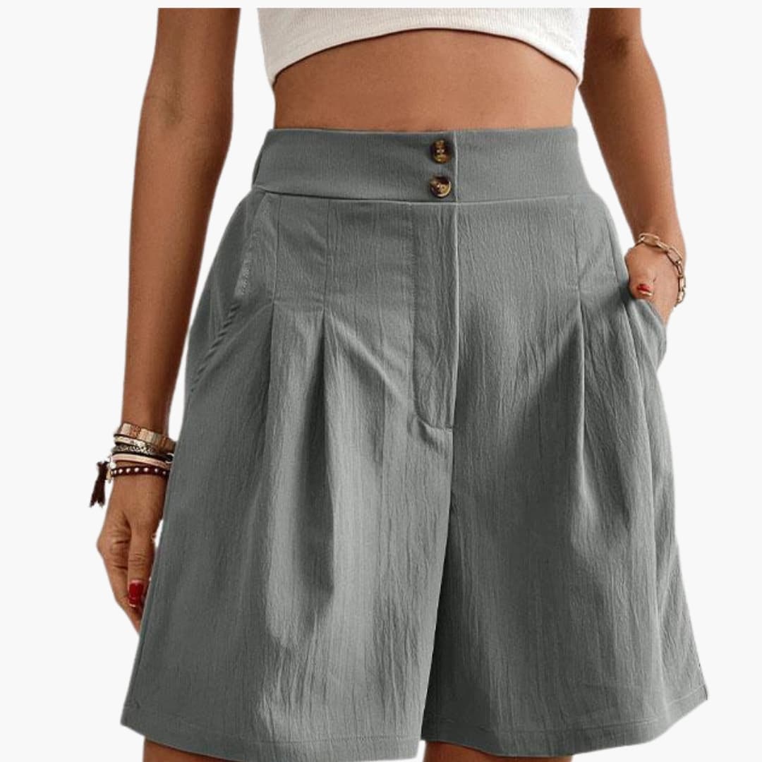 Women's High-Rise Wide-Leg Shorts with Side Pockets