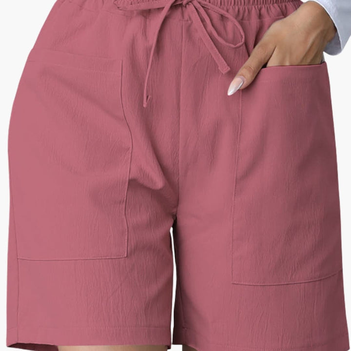 Women's High-Waisted Shorts with Wide Legs and Pockets