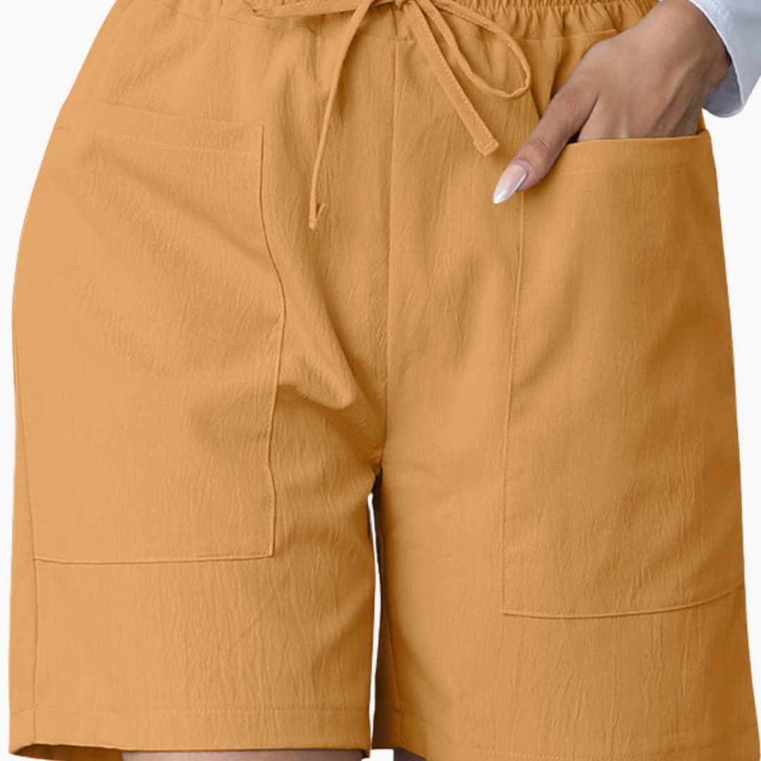 Women's High-Waisted Shorts with Wide Legs and Pockets