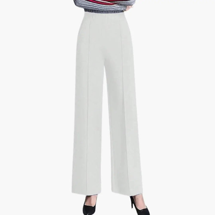 Women's Palazzo Pants with High Waist and Side Pleats
