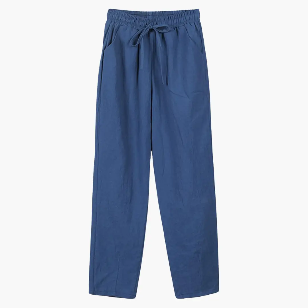 Women’s Pants with Drawstring Waist and Rolled Hem
