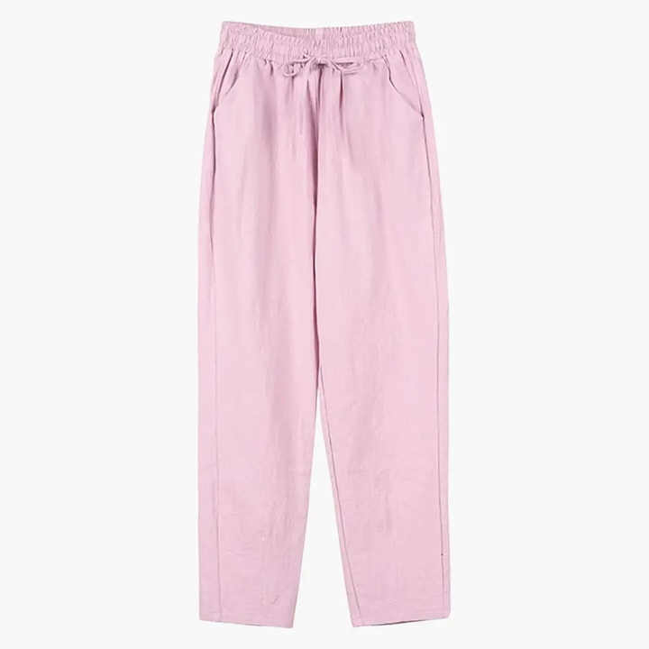 Women’s Pants with Drawstring Waist and Rolled Hem