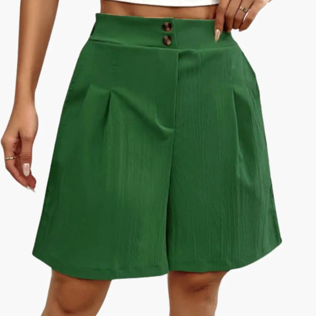 Women’s Shorts with Button Placket and Loose Fit