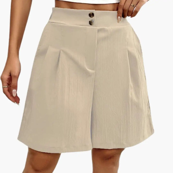 Women’s Shorts with Button Placket and Loose Fit