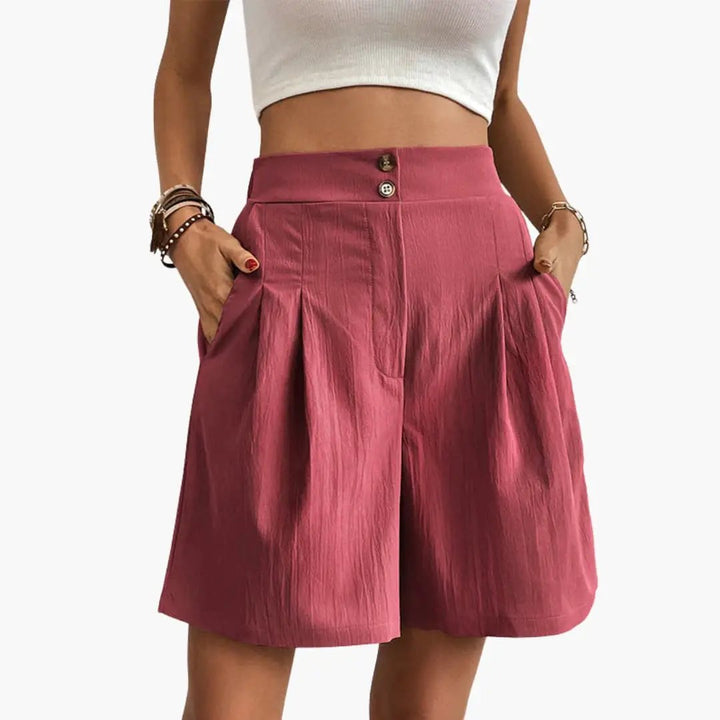 Women’s Stretch Cargo Shorts with Elastic Waist and Pockets