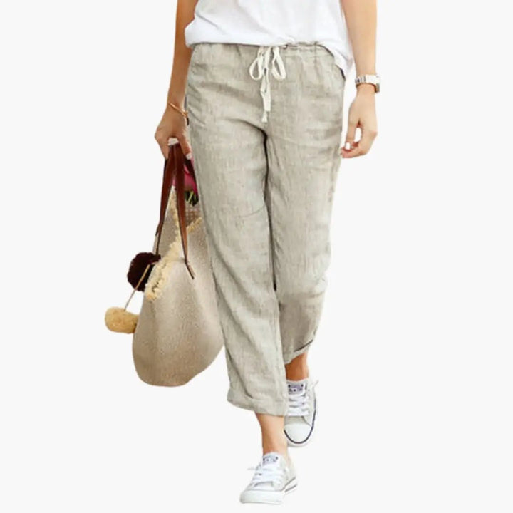 Women’s Summer Pants with Adjustable Waist and Side Pockets